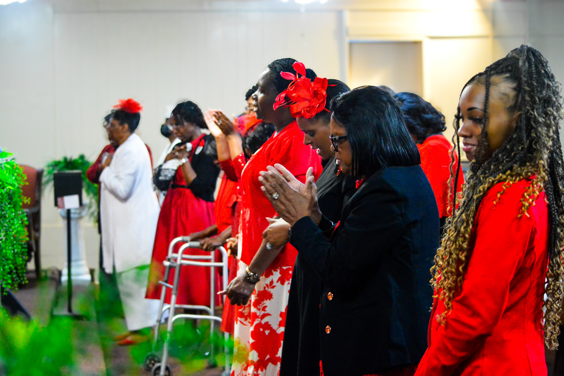 Congregation worshipping together